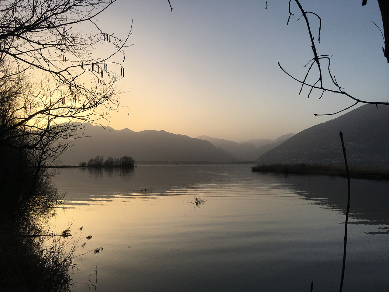 Bolle di Magadino im Winter - Mündung des Ticino